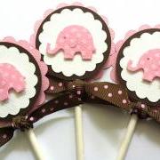 Cupcake Toppers, Baby Shower Cupcake Toppers, Baby Girl Birthday Cupcake Toppers